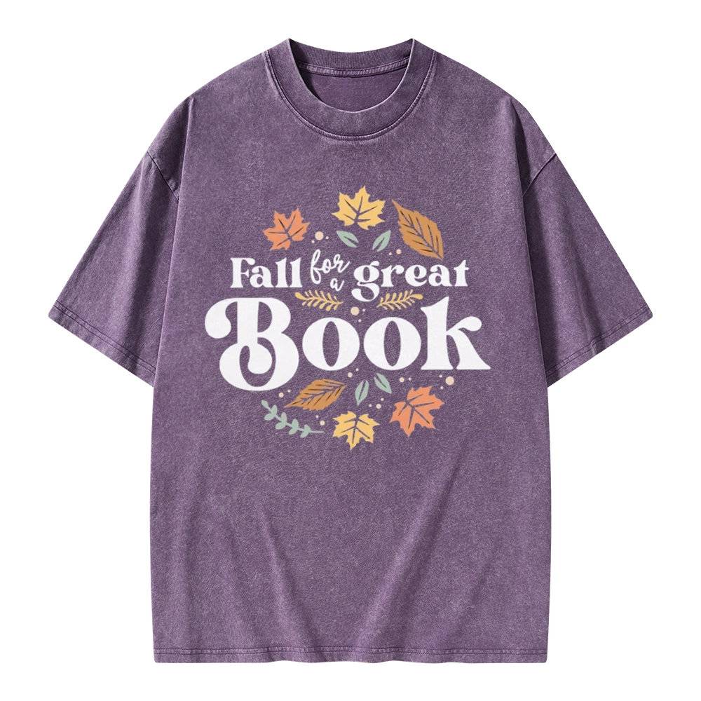 Pagewings Thanksgiving Fall For A Great Book Unisex Washed T-shirt