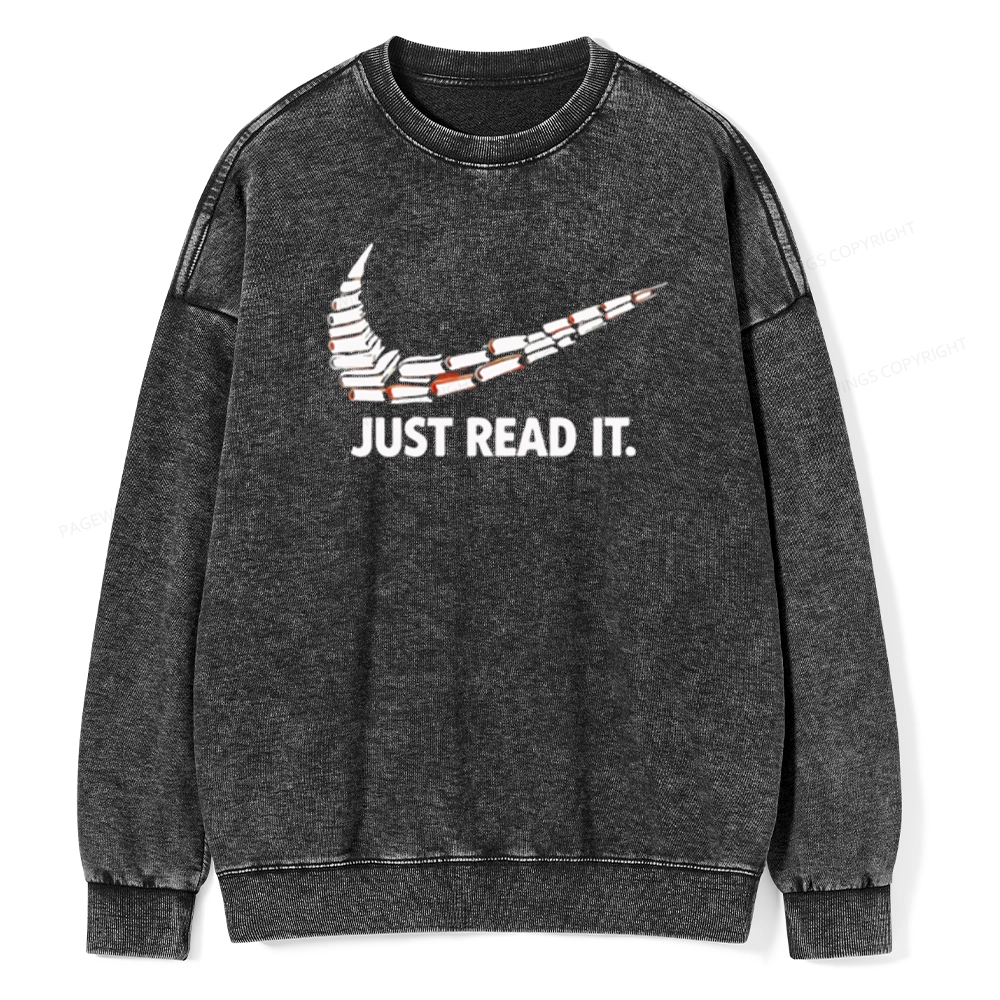 Pagewings Just Read It And Feel Deeply Unisex Washed Sweatshirt