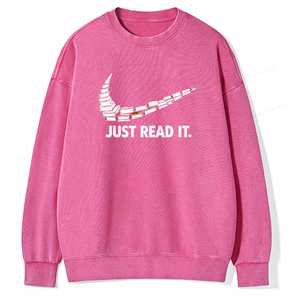 Pagewings Just Read It And Feel Deeply Unisex Washed Sweatshirt