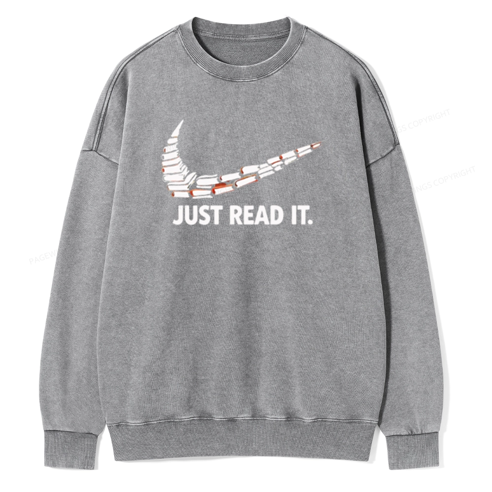 Pagewings Just Read It And Feel Deeply Unisex Washed Sweatshirt
