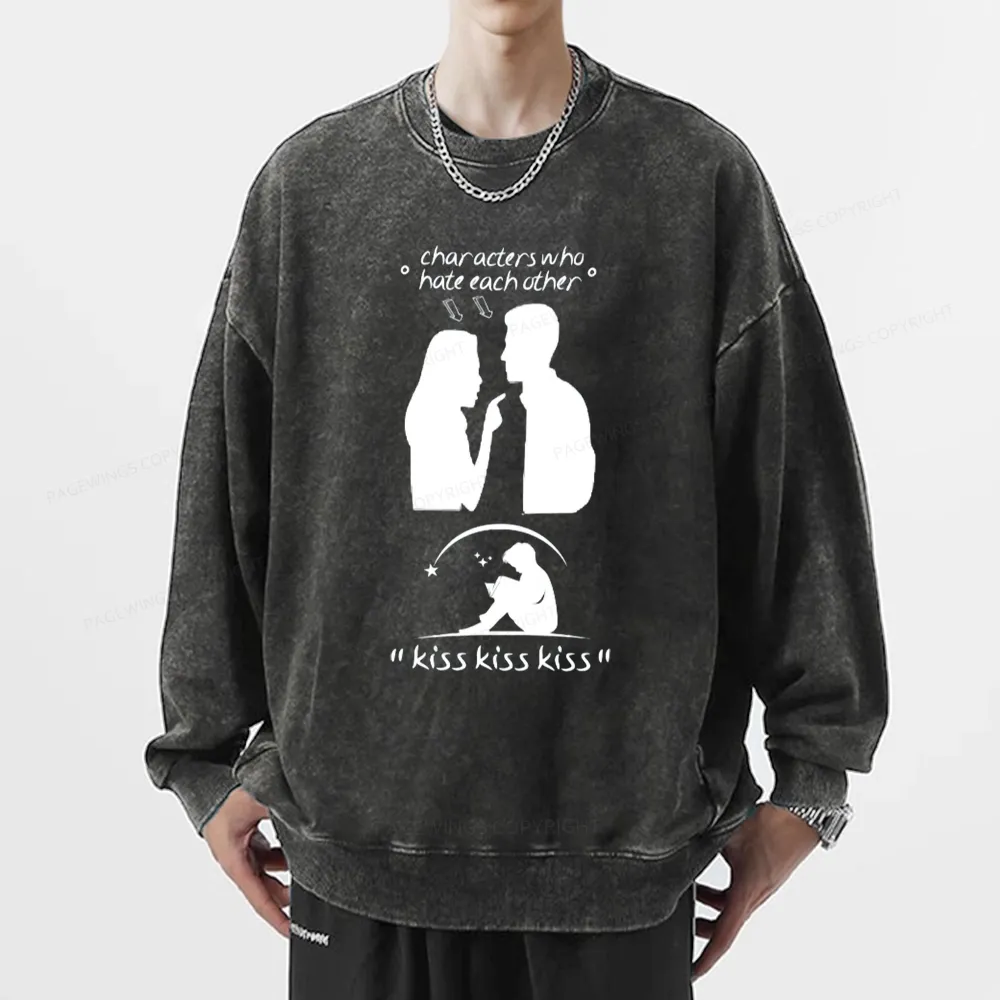 Pagewings Character Change Of The Enemies To Lovers Unisex Washed Sweatshirt