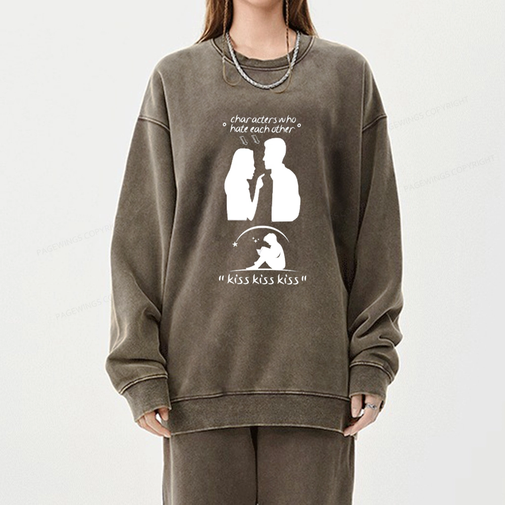 Pagewings Character Change Of The Enemies To Lovers Unisex Washed Sweatshirt