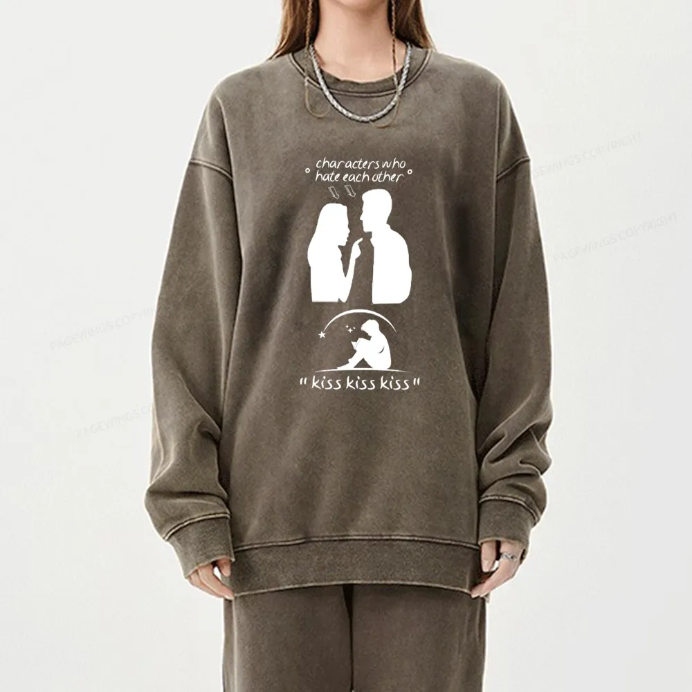 Pagewings Character Change Of The Enemies To Lovers Unisex Washed Sweatshirt