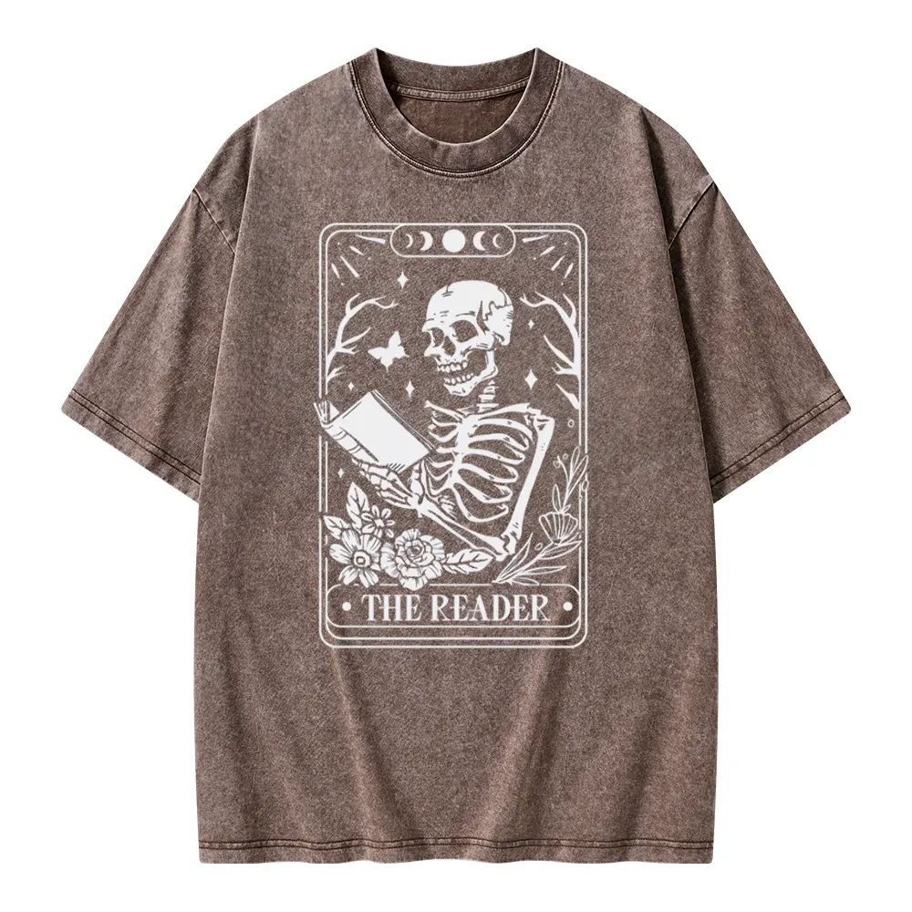 Pagewings The Reader Tarot Card Unisex Washed T-shirt