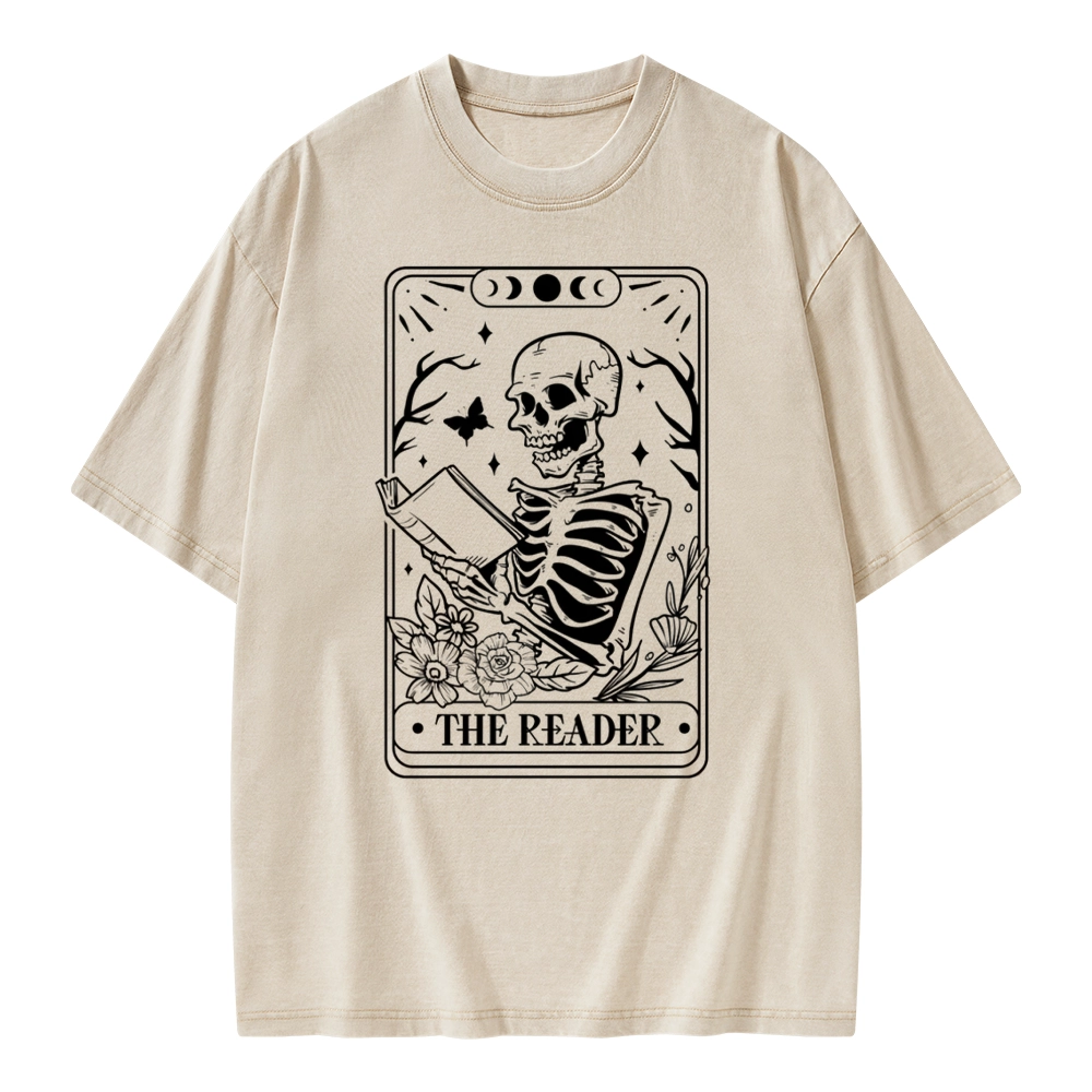 Pagewings The Reader Tarot Card Unisex Washed T-shirt