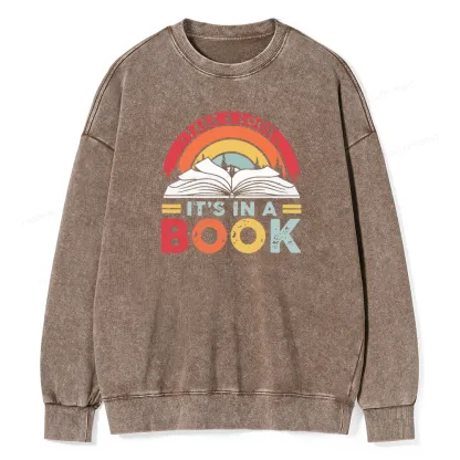 Pagewings Take A Look It's In A Book Unisex Washed Sweatshirt