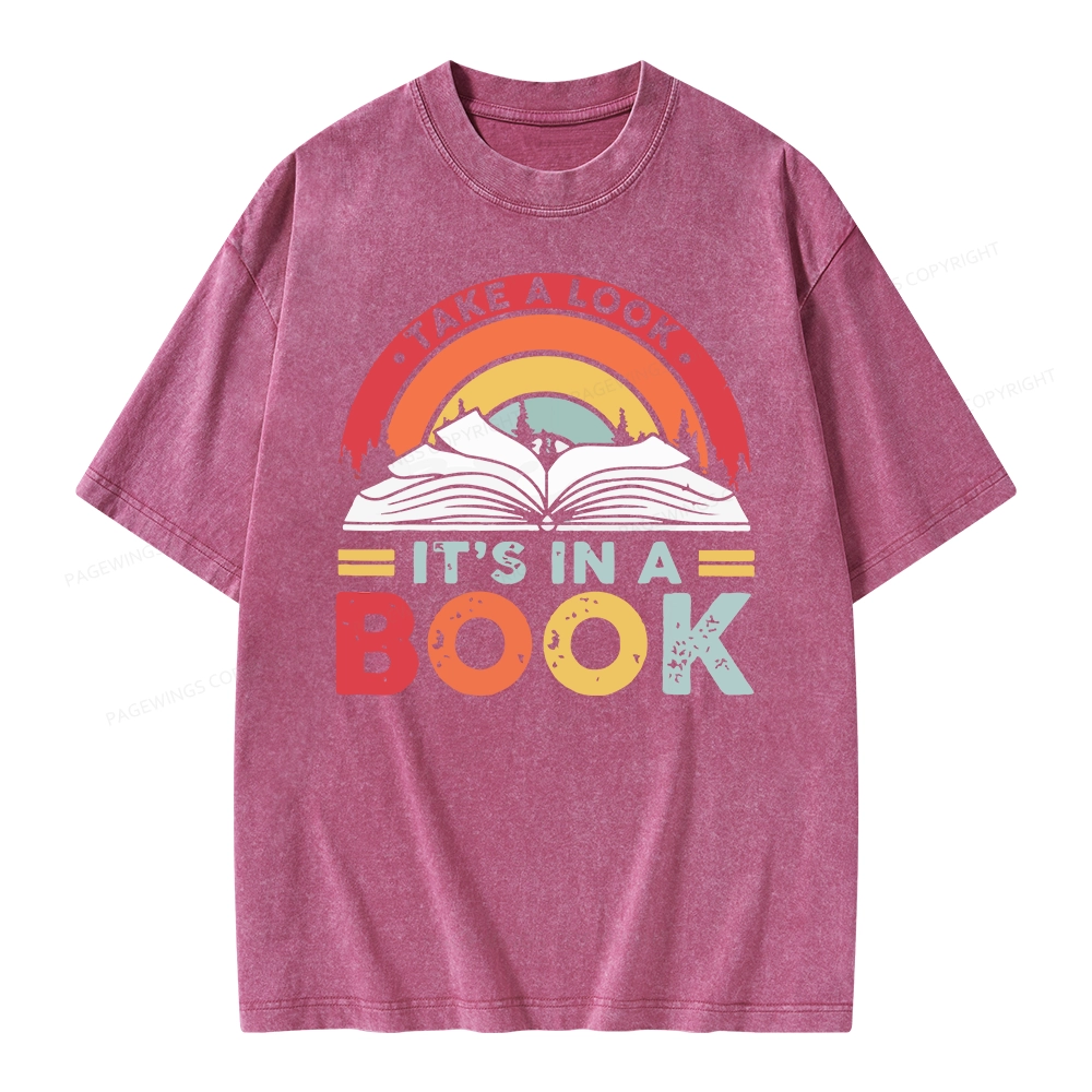 Pagewings Take A Look It's In A Book Unisex Washed T-shirt