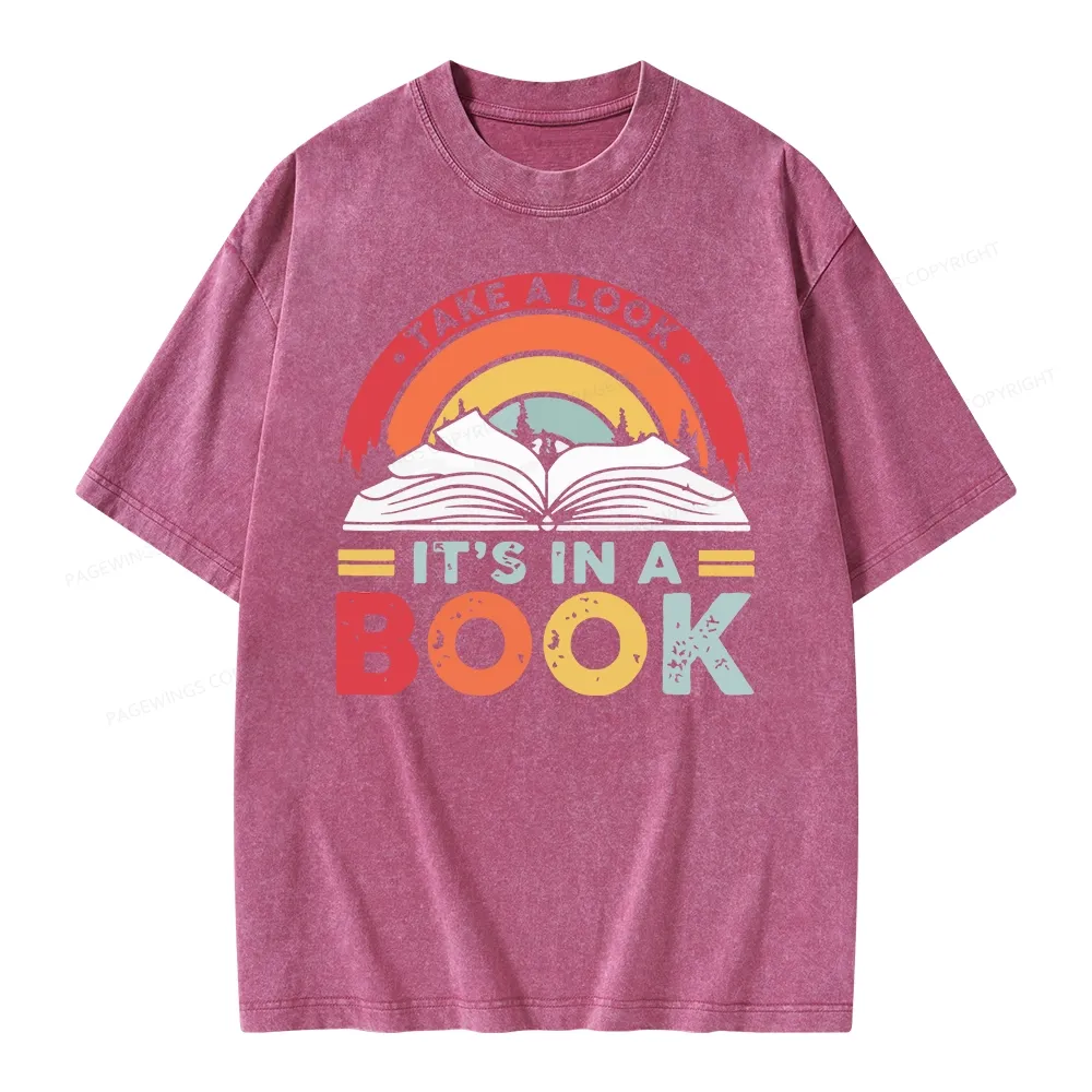 Pagewings Take A Look It's In A Book Unisex Washed T-shirt