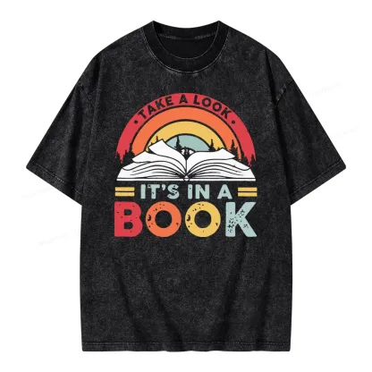 Pagewings Take A Look It's In A Book Unisex Washed T-shirt
