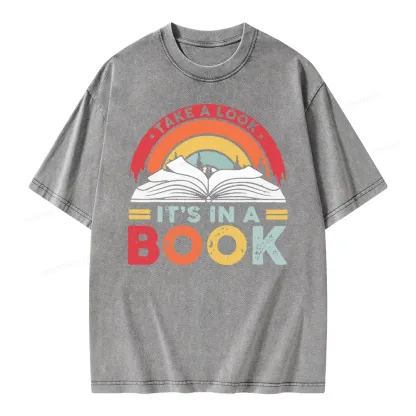 Pagewings Take A Look It's In A Book Unisex Washed T-shirt