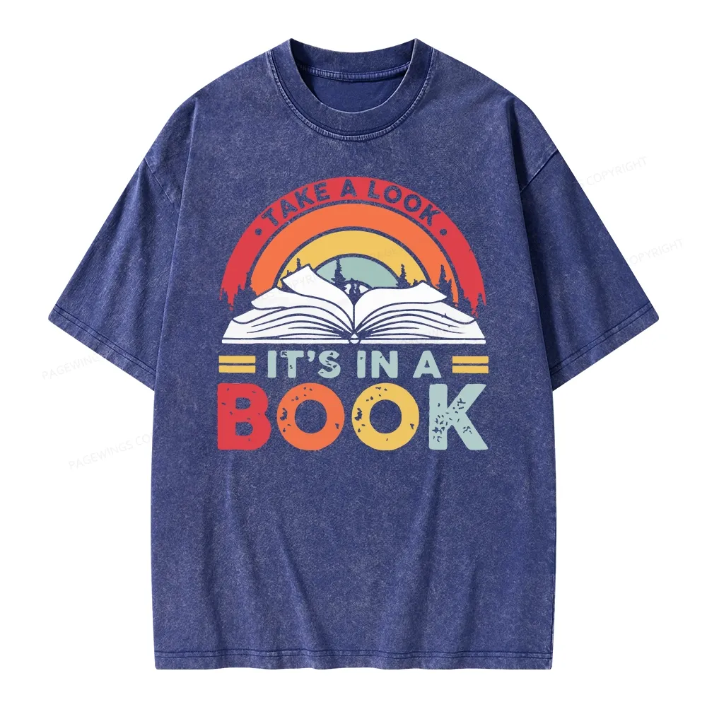 Pagewings Take A Look It's In A Book Unisex Washed T-shirt