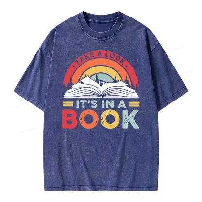 Pagewings Take A Look It's In A Book Unisex Washed T-shirt