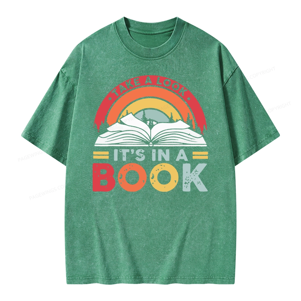 Pagewings Take A Look It's In A Book Unisex Washed T-shirt