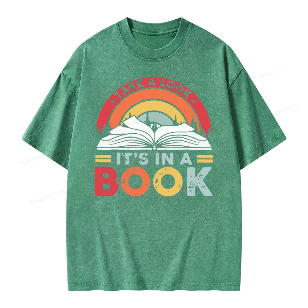 Pagewings Take A Look It's In A Book Unisex Washed T-shirt