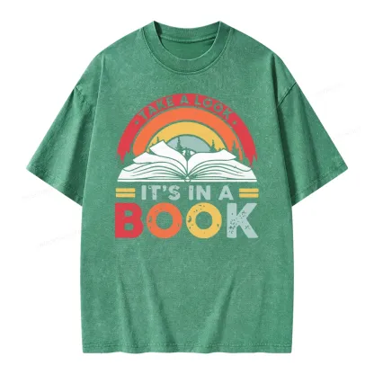 Pagewings Take A Look It's In A Book Unisex Washed T-shirt