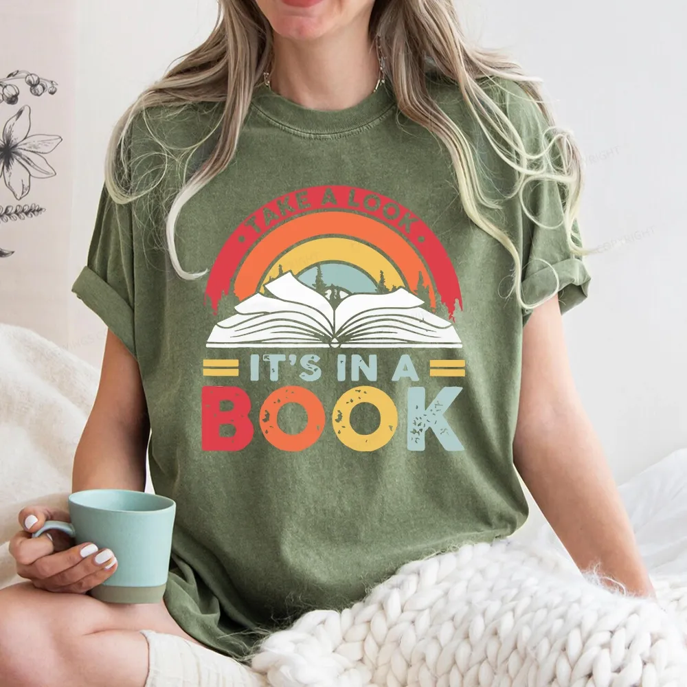 Pagewings Take A Look It's In A Book Unisex Washed T-shirt