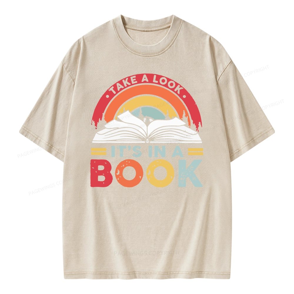 Pagewings Take A Look It's In A Book Unisex Washed T-shirt