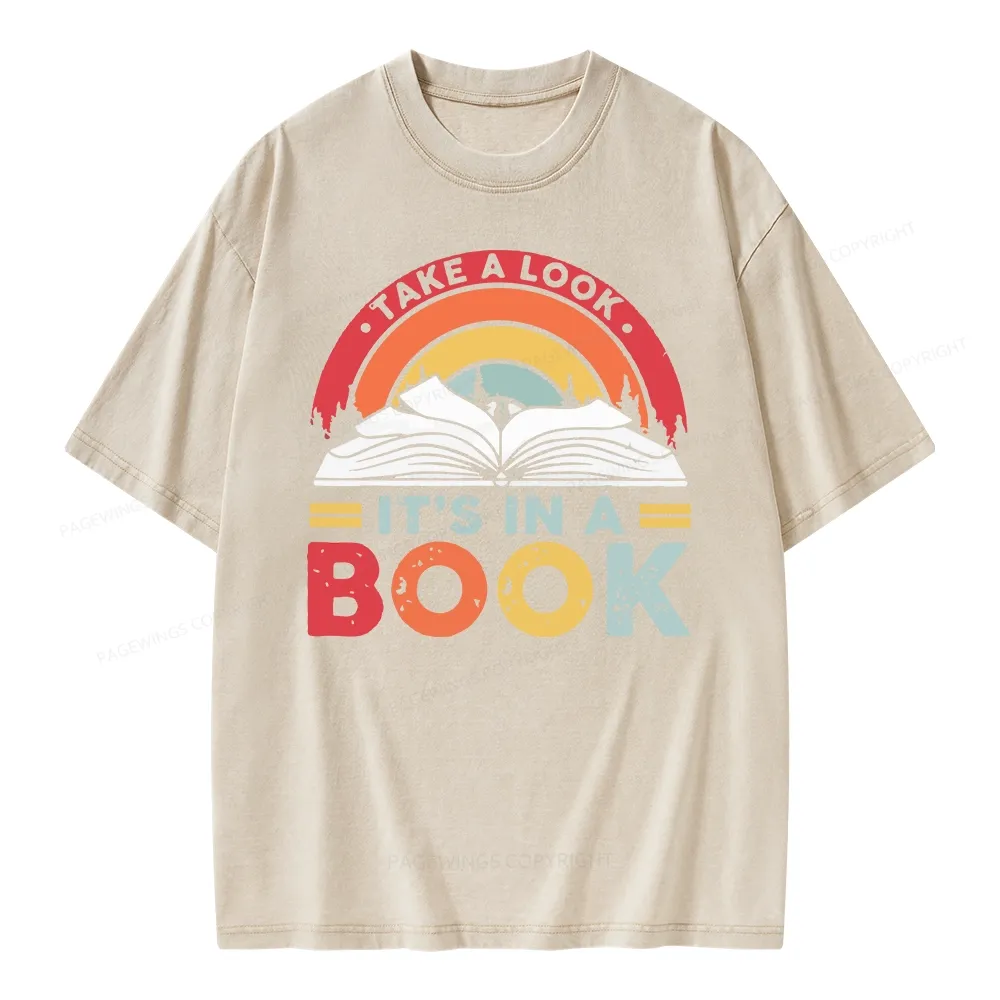 Pagewings Take A Look It's In A Book Unisex Washed T-shirt