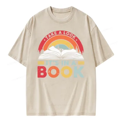Pagewings Take A Look It's In A Book Unisex Washed T-shirt
