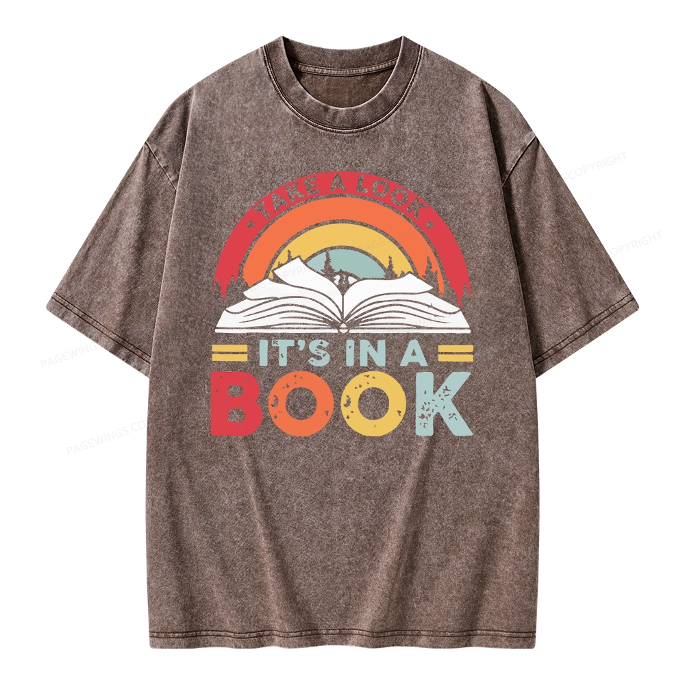 Pagewings Take A Look It's In A Book Unisex Washed T-shirt
