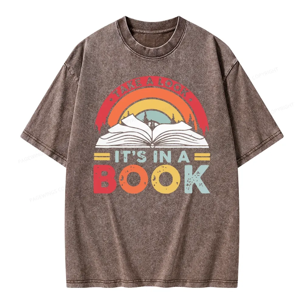 Pagewings Take A Look It's In A Book Unisex Washed T-shirt