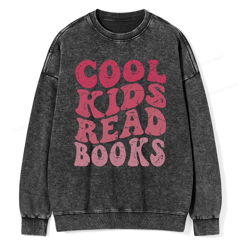 Pagewing Library Reader Book Nerd Unisex Washed Sweatshirt
