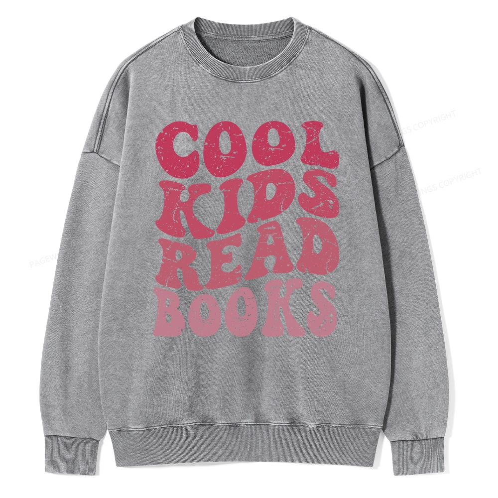 Pagewing Library Reader Book Nerd Unisex Washed Sweatshirt