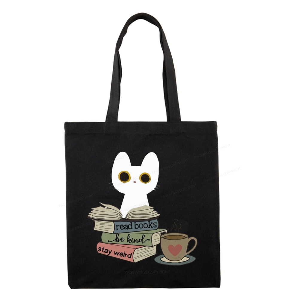 Pagewings Read Books Be Kind Stay Weird Tote Bag