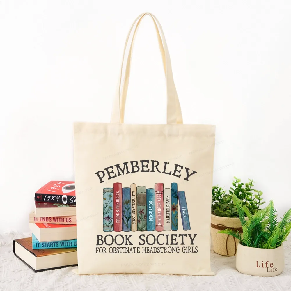 Pagewings Pemberley Book Society Tote Bag
