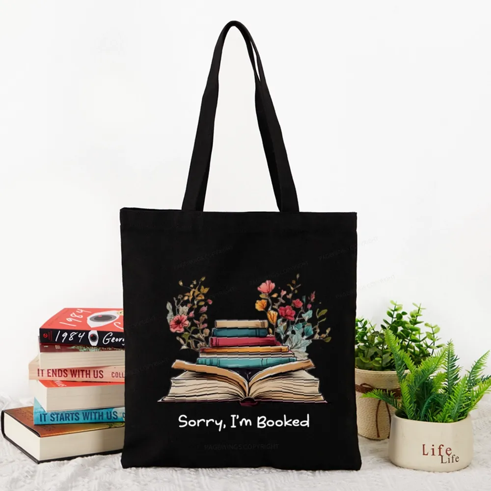 Pagewings Sorry I'm Booked Tote Bag