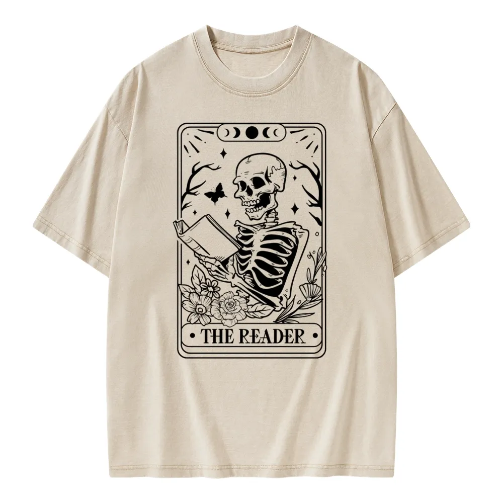 Pagewings The Reader Tarot Card Unisex Washed T-shirt