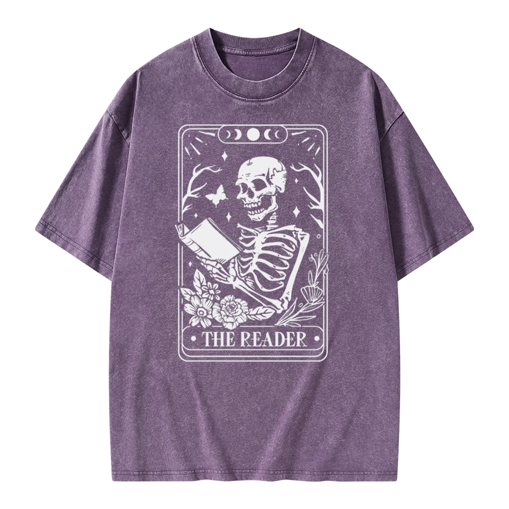 Pagewings The Reader Tarot Card Unisex Washed T-shirt