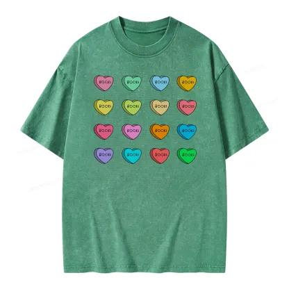 Pagewings Valentine's Day Librarian Unisex Washed T-shirt
