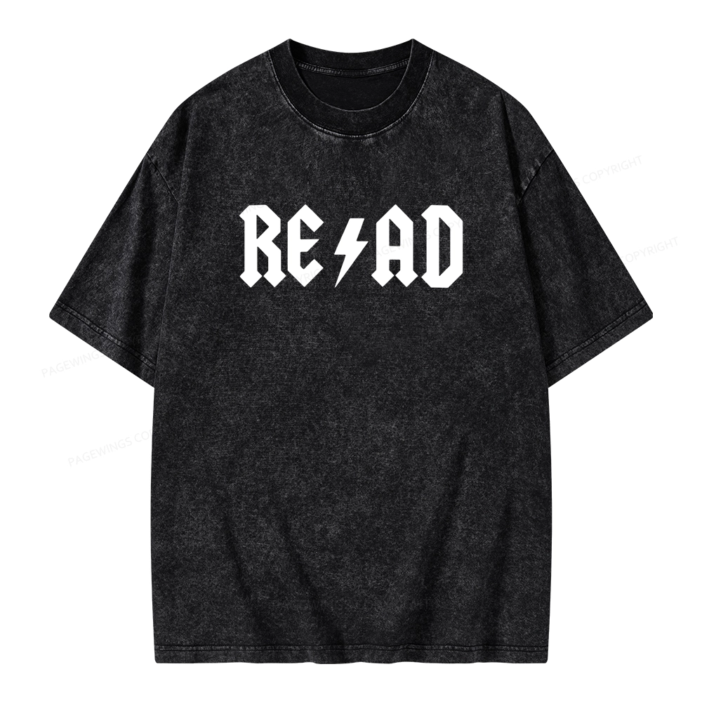 Pagewings Read Back In The Library "rock And Roll" Unisex Washed T-shirt