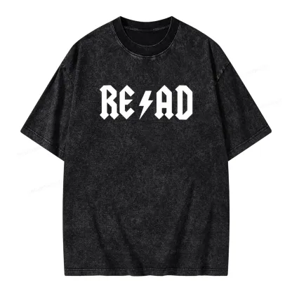 Pagewings Read Back In The Library "rock And Roll" Unisex Washed T-shirt