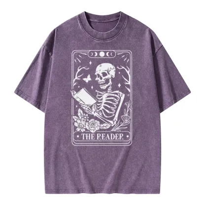 Pagewings The Reader Tarot Card Unisex Washed T-shirt