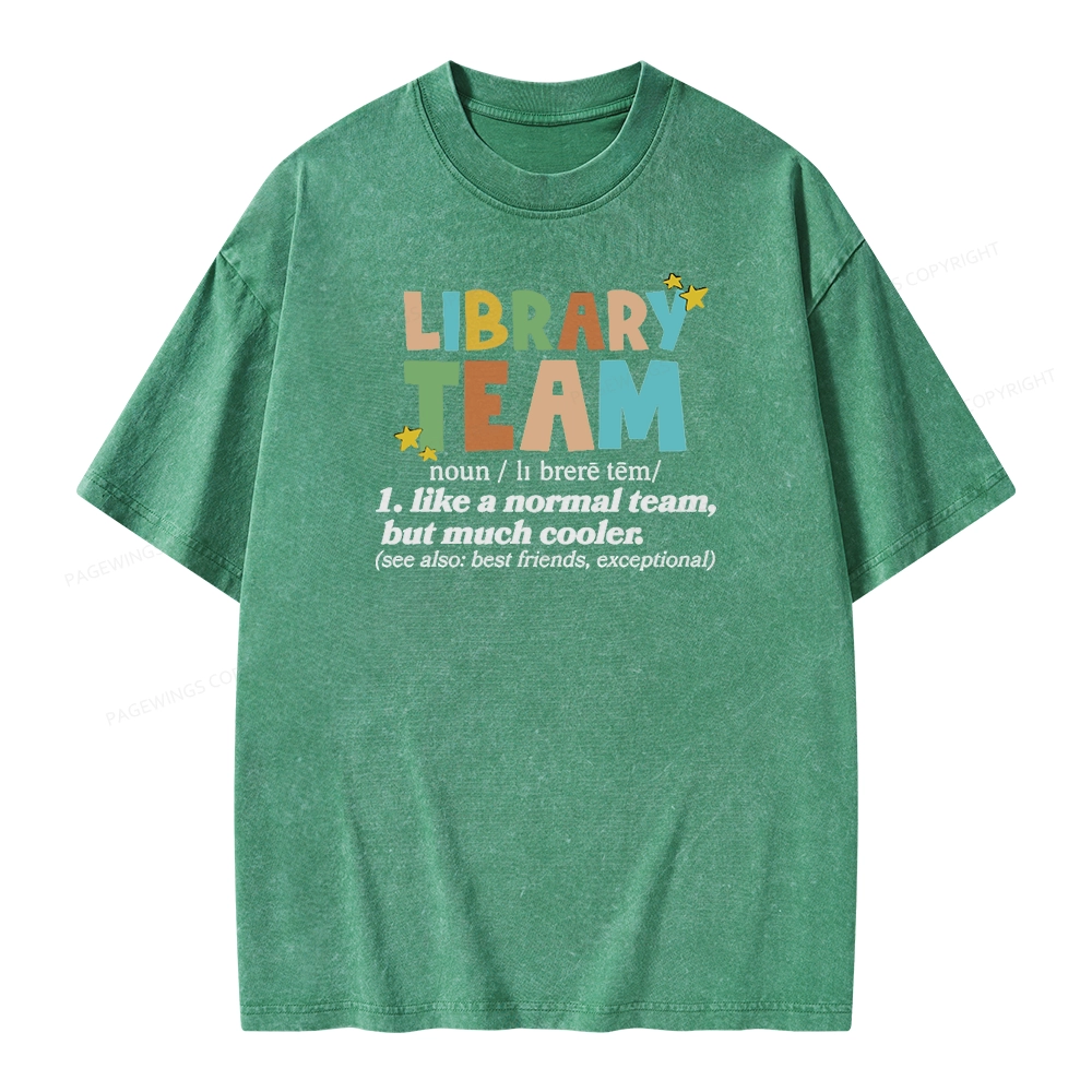 Pagewings Library Team And Library Squad Unisex Washed T-shirt
