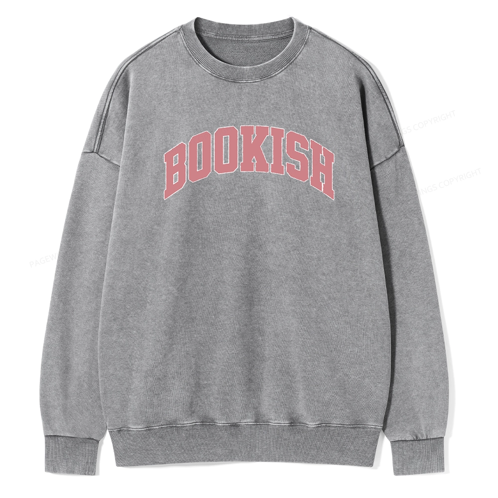 Pagewings Bookworm Bookish Style Unisex Washed Sweatshirt