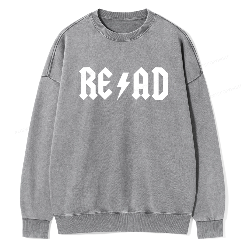 Pagewings Read Back In The Library "rock And Roll" Unisex Washed Sweatshirt