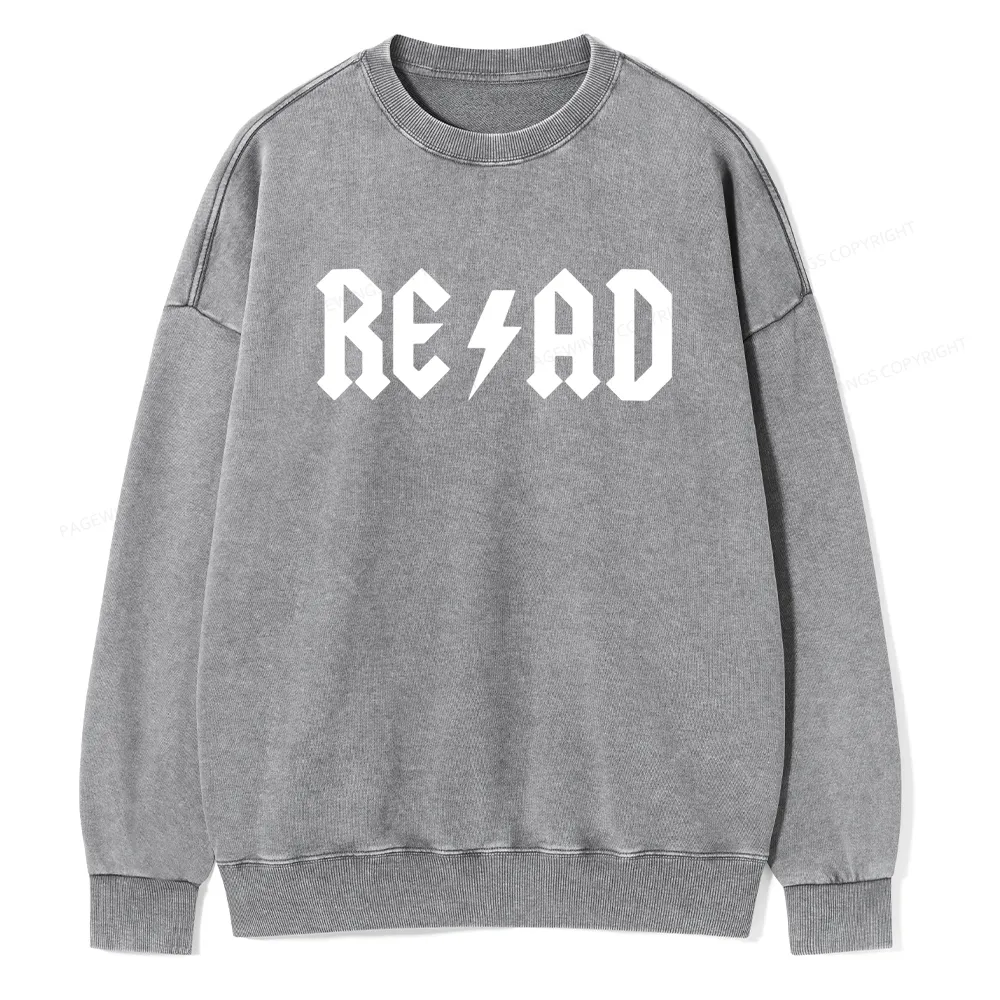 Pagewings Read Back In The Library "rock And Roll" Unisex Washed Sweatshirt