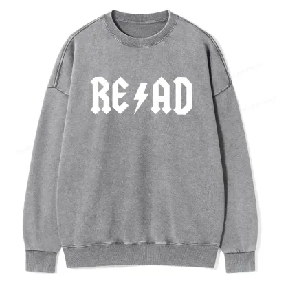 Pagewings Read Back In The Library "rock And Roll" Unisex Washed Sweatshirt