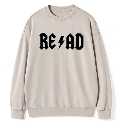 Pagewings Read Back In The Library "rock And Roll" Unisex Washed Sweatshirt