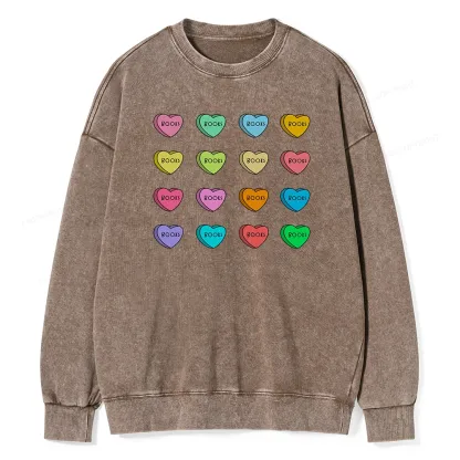 Pagewings Valentine's Day Librarian Unisex Washed Sweatshirt
