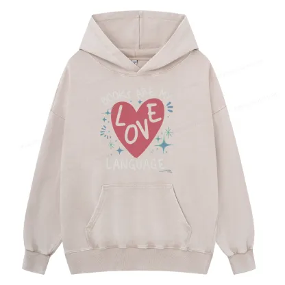 Pagewing Books Are My Love Language Unisex Washed Hoodie
