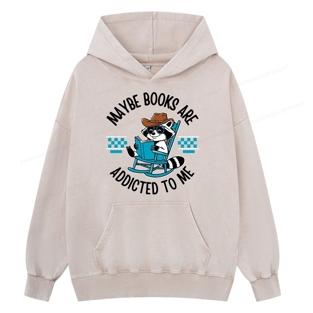 Pagewing Books Are Addicted To Me Unisex Washed Hoodie