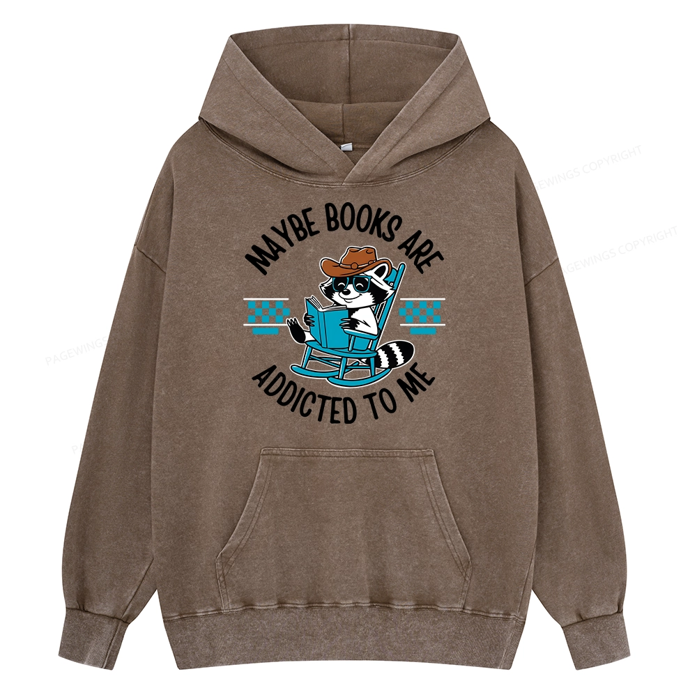Pagewing Books Are Addicted To Me Unisex Washed Hoodie