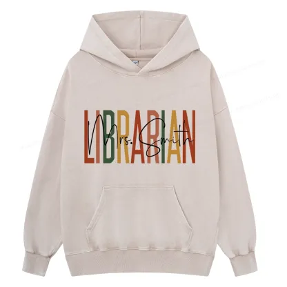 Pagewing Personalized Librarian Unisex Washed Hoodie
