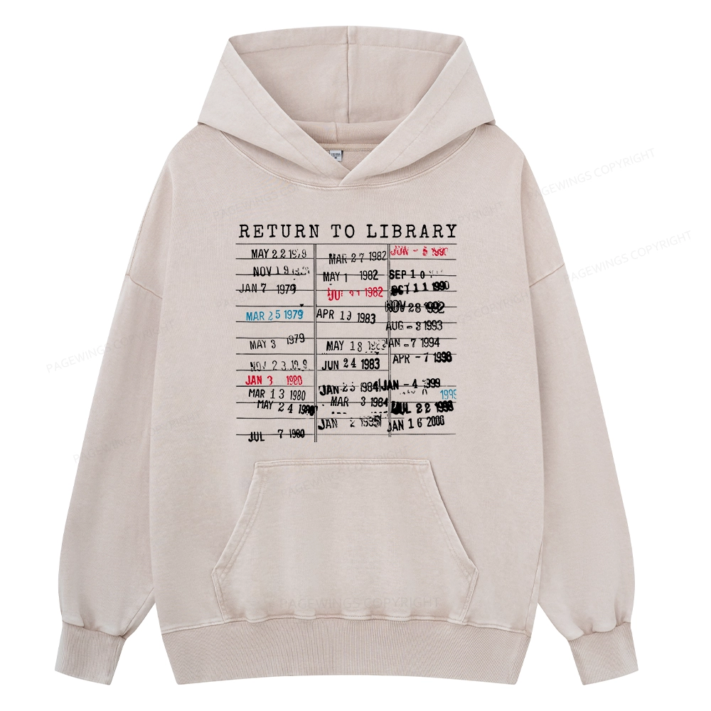 Pagewing Return To Library Unisex Washed Hoodie