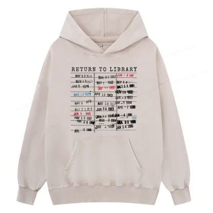 Pagewing Return To Library Unisex Washed Hoodie