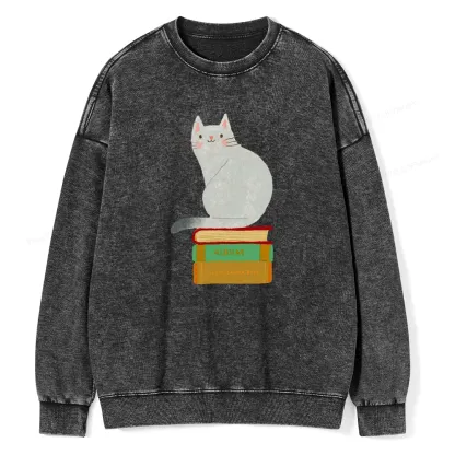 Pagewings Want To Read A Book Right Now Unisex Washed Sweatshirt